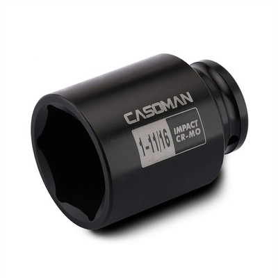 CASOMAN 6-Point 1/2-Inch Drive Deep Impact Socket- 1-11/16'' (SAE), CR-MO