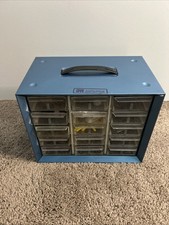 Vintage 15 Drawer AKRO-MILS Metal Hardware Cabinet Organizer Storage Box USA