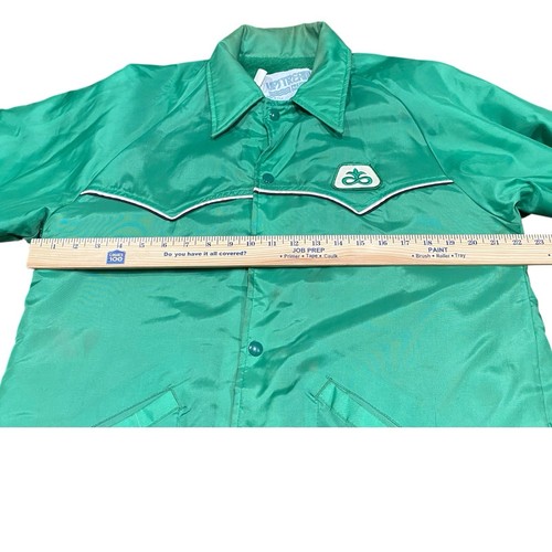 True Vintage Jacket Mens Large Green 70s 80s Farmer Pioneer Seeds USA Farm - Picture 12 of 12