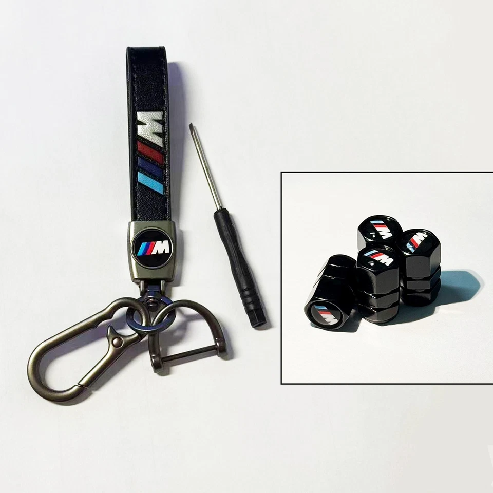 BMW Classic Fashion Leather Keyring bmw Car Hex Tire Air Valve M Series - Image 2 of 4
