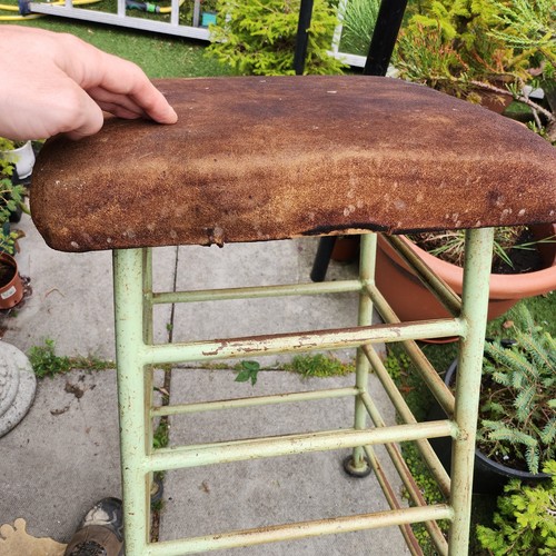 Vintage Gym Equipment Steel and Suede Pommel high Stool Mid 20th Century - Picture 12 of 15