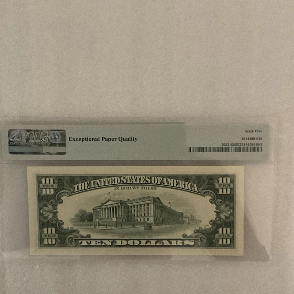 FR#2032-K $10.00 FRN Super Repeater SER# 92929292 PMG 65 EPQ - Image 2 of 3