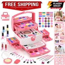 Kids Makeup Set for Girl 56 Pcs Washable Real Cosmetic, Non-Toxic Frozen Toys...
