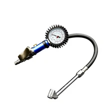Inflator Gun Tire Inflator Gauge PumpGun 12Self Clamping with Air Pressure Gauge