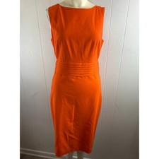 J.Crew 365 Pleated-Waist Sheath in Vivid Orange Stretch Wool Dress Size 4 NEW!