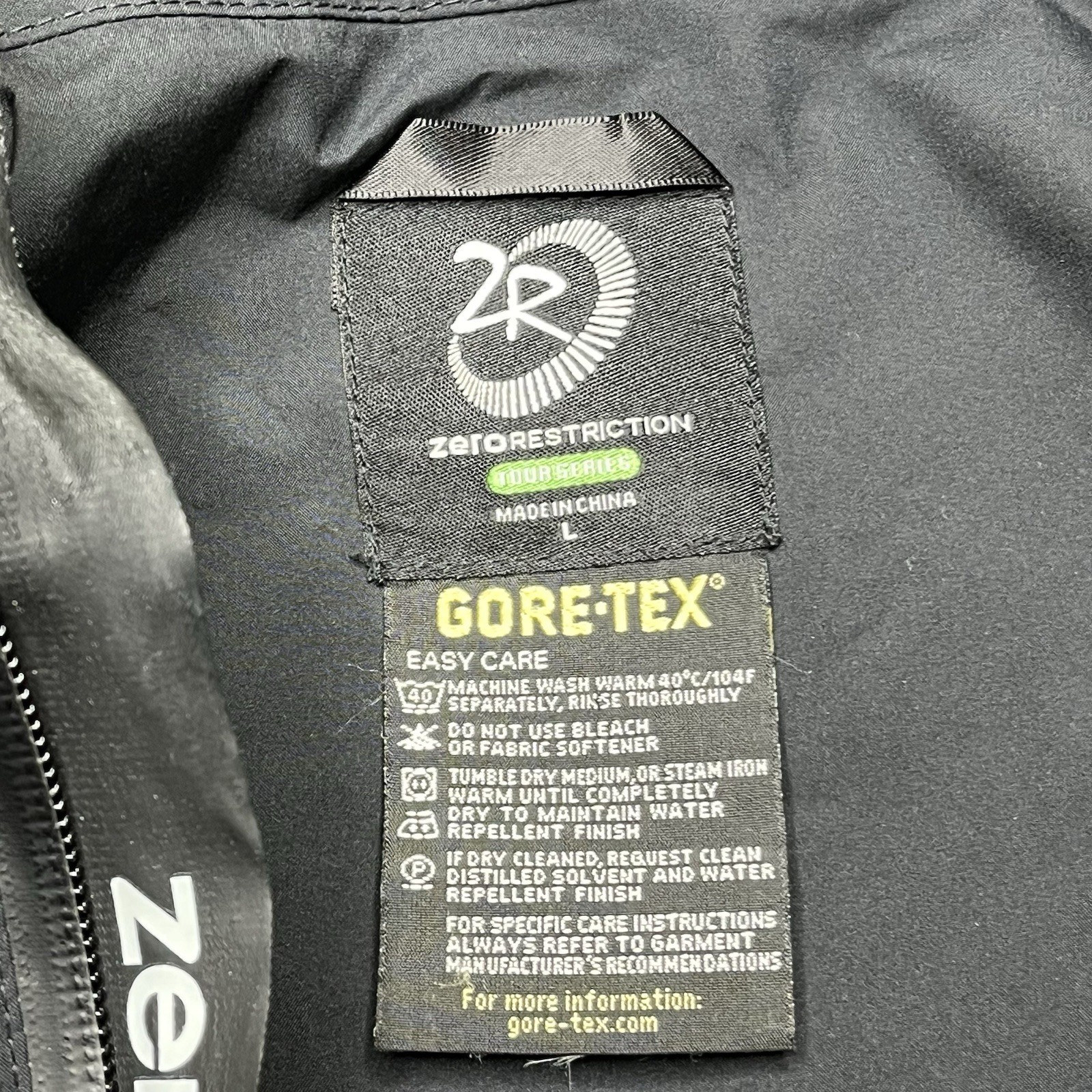 Zero Restriction Gore-Tex Golfing Full Zip Windbreaker Jacket Men’s Large Black