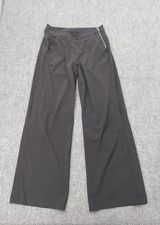 Athleta Gramercy Track Trouser Pants womens 4 Black Side Snaps Zip Pockets Wide