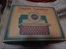 vintage tin toy simplex Typewriter boxed Directions 8" wide,3" tall 6" long