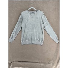 Victoria's Secret PINK Sweatshirt Gray Velour Crewneck Pullover Logo XS
