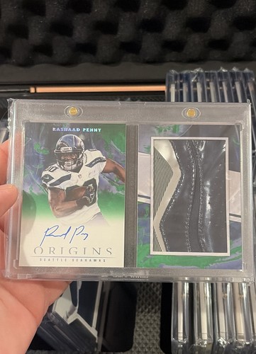 2018 Origins - 1/2 RC Booklet Patch Auto Rashaad Penny #RBA-RP Glove MEM
