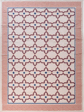 Modern Hand Knotted Wool Rug Color Pink Orange Blue Handmade Design Carpet Rug
