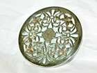 Vintage  Made For  Tiffany & Company Sterling Silver & Glass Trivet - 5 1/4"