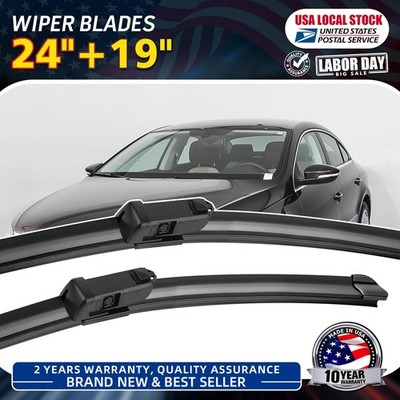 OEM Quality Top-Lock Windshield Front Wiper Blades Streak-Free 24inch+19inch