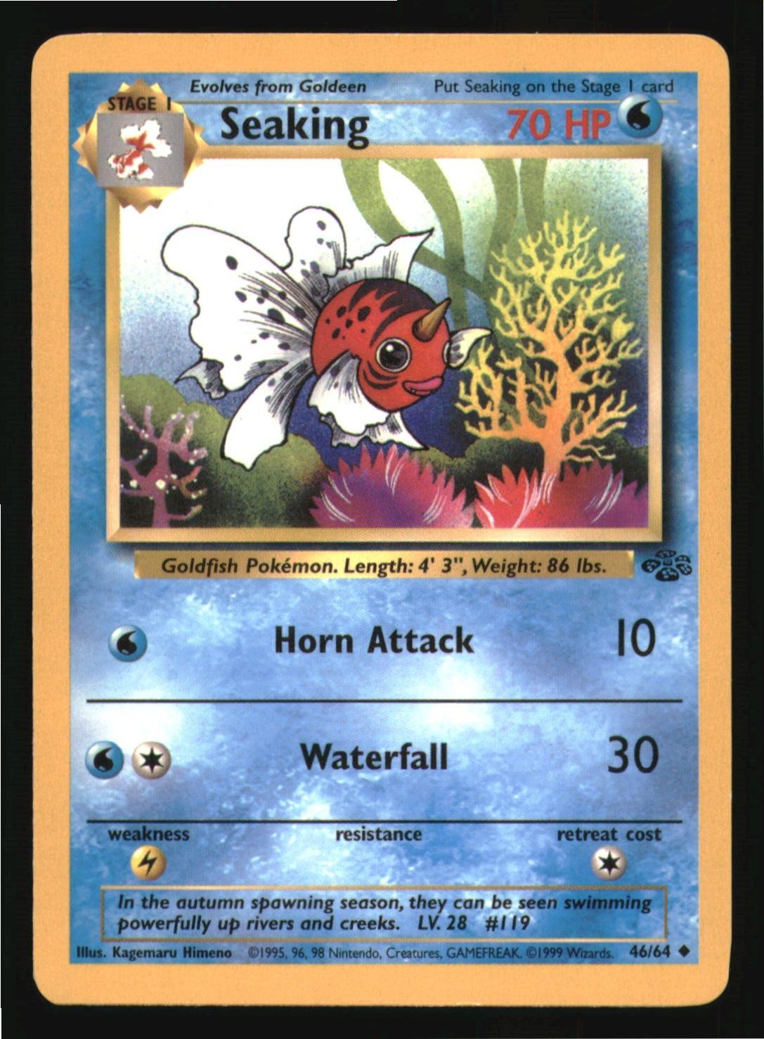 Seaking 46/64 Uncommon Jungle Pokemon Unlimited Lightly Played