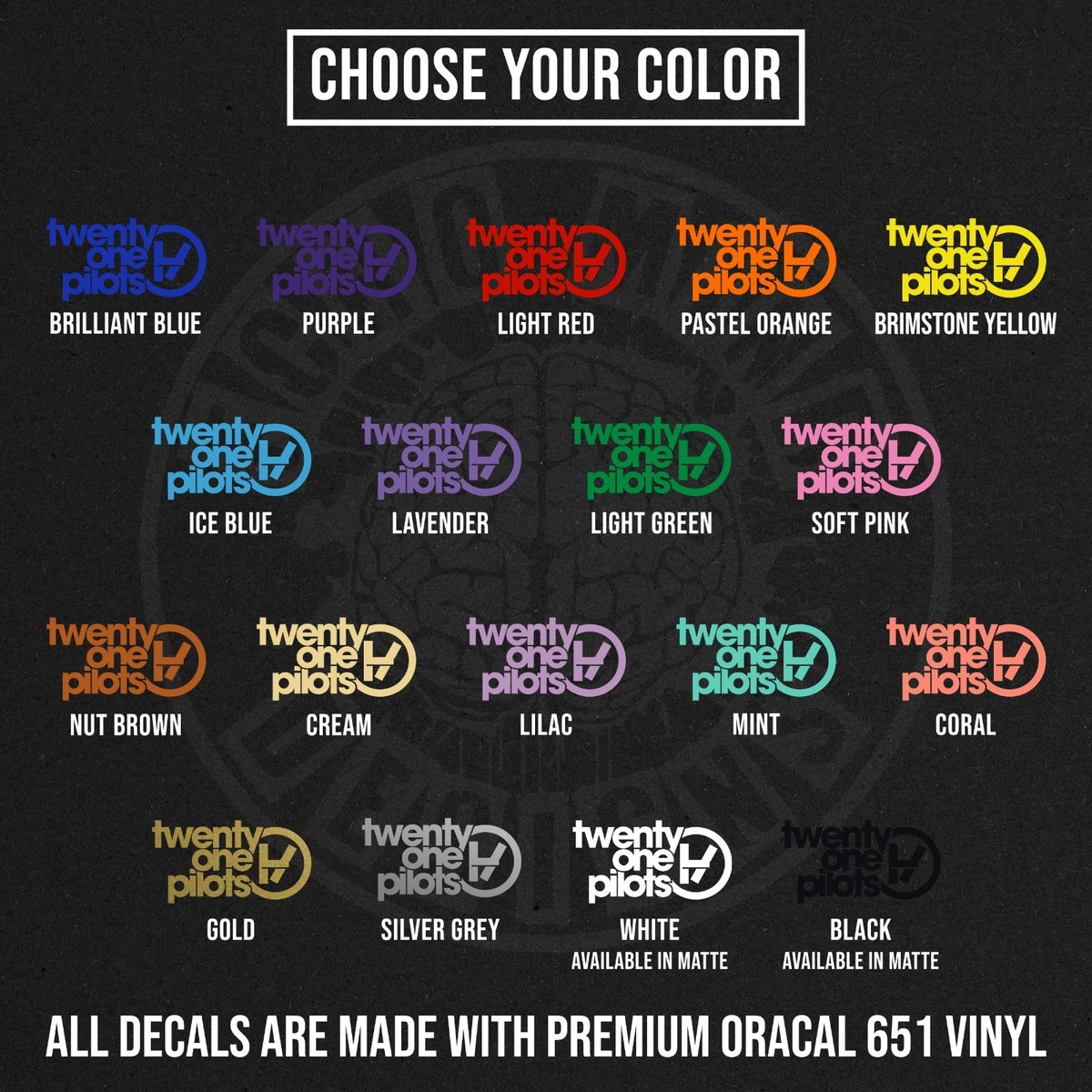 Twenty One Pilots Band 21 Logo Die Cut Vinyl Decal Sticker Car