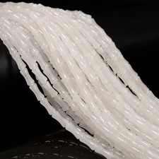 Natural White Jade Bamboo Tube Beads Size 5x12mm 15.5'' Strand