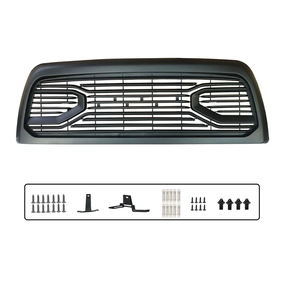 Parrilla delantera con letras negra mate estilo Big Horn para Dodge Ram 2500 2013-2018 Foto 2 de 4