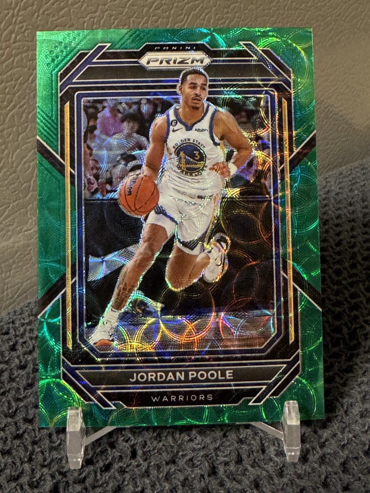 2022-23 Panini Prizm Jordan Poole #102 Green Choice /8