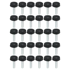 30pcs M4x18mm Knurled Thumb Screw Clamping Screw Knobs Grip Bolt Fasteners Black