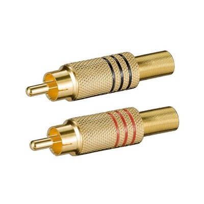 2x High Quality Cinch Stecker vergoldet | Lötversion Chinch Cinc Cynch