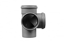4" Soil Pipe 110 mm - Double Corner Branch Ring Seal 90° 87½° Drain Waste Grey