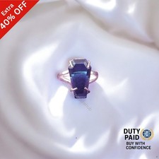 London Blue Topaz Gemstone Handmade Band Promise Wedding Ring Sterling Silver