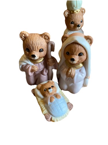 Homco #5412 Teddy Bear 10 Pc. Nativity Set Missing Wise Man - Picture 4 of 8