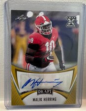 2021 Leaf Draft Autographs Gold #BA-MH1 Malik Herring RC Auto Georgia