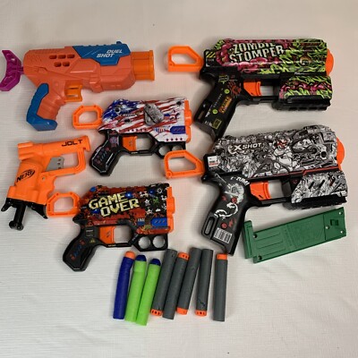 6 Lot X Shot Zuru Nerf Mix Guns Lot Of 6 Graffiti Zombie Stomper