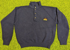 United Colors of Benetton Lambswool Quarter Button Pullover Blue Sweater