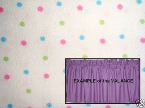 NEW valance pink, green, blue dots on WHITE custom - Picture 2 of 2
