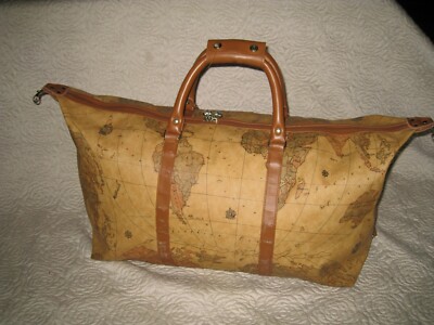 VTG Europac Collection Globe Map World Print Weekender Duffel Travel Bag 