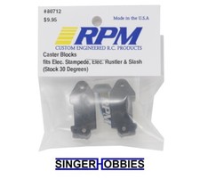 RPM 80712 30 Deg Caster Block Set Black  2  Rustler, Stampede, Slash NEW HH