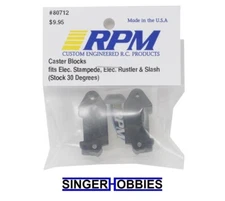 RPM 80712 30 Deg Caster Block Set (Black) (2) (Rustler, Stampede, Slash) NEW HH
