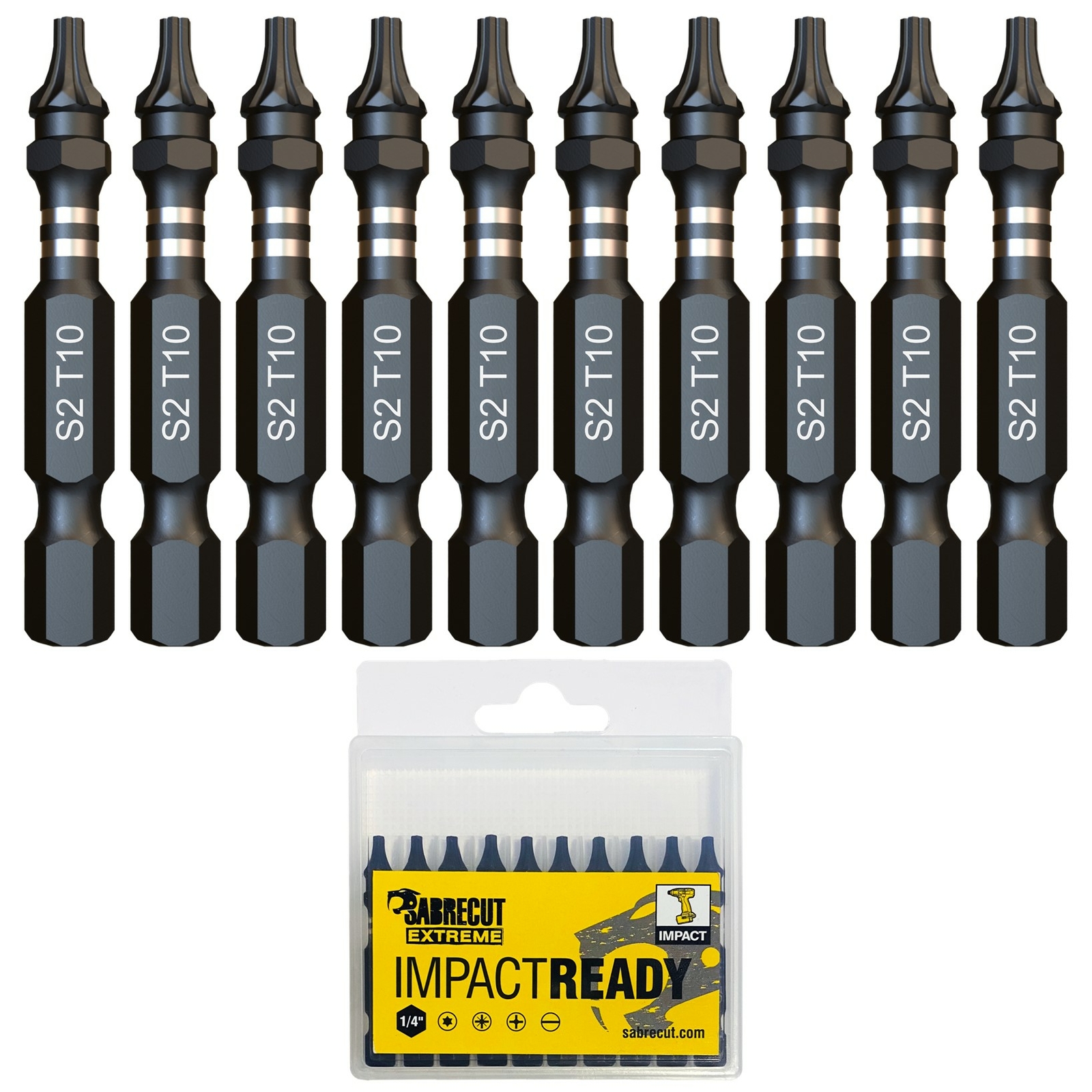 10x 50mm SabreCut T10 Torx Impact Drill Driver Screwdriver Bits Set PROFESSIONAL