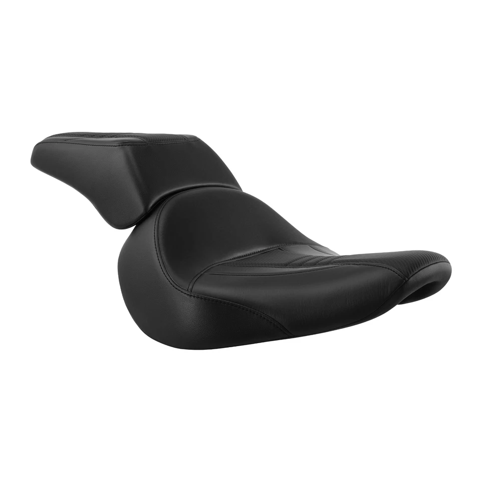 Asiento de conductor pasajero negro apto para Harley Fat Boy Softail Custom FXST 2007-2017 Foto 3 de 4