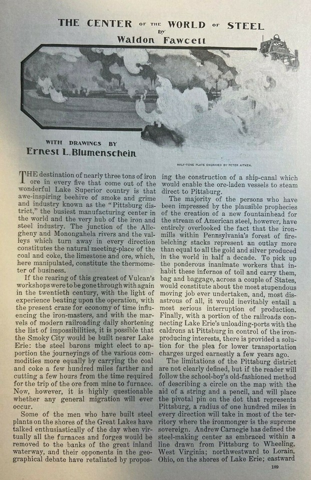 1901 Steel Making Along Lake Superior illustrated eBay