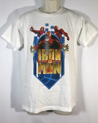 Marvel Iron Man 2 Men's Graphic Movie Crew Shirt Multiple Size White