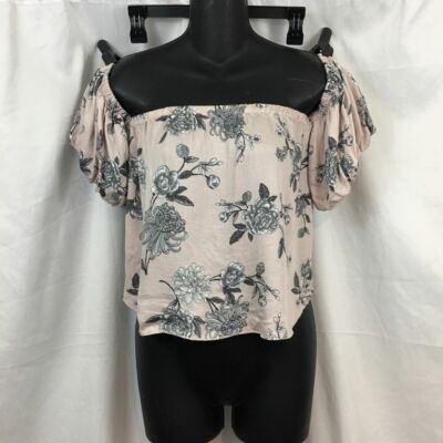 Italian Don't Ask Why Off The Shoulder Floral Pink Blouse OS