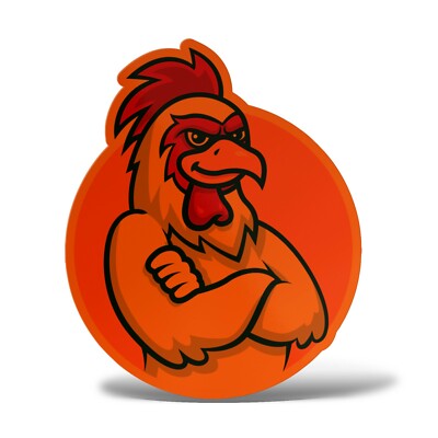 Adesivo GALLO 55 Cm In PVC – Sticker Sagomato Per Auto, Moto, Casco, Laptop – Resistente 3 Anni