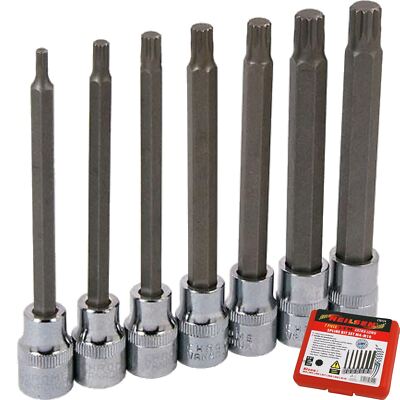 Neilsen 7-tlg. extra langer Spline Sechskant Bit Satz 3/8'' Steckschlüssel 4 mm - 10 mm