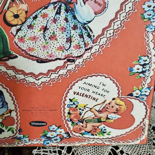 VINTAGE RETRO ANTIK STIL VALENTINSTAGSKARTE PAKET BOX WERBUNG WHITMAN SCHILD - Bild 8 von 12