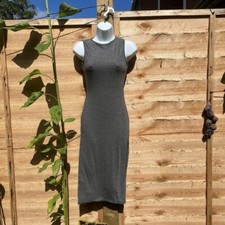 PLT pretty little thing charcoal sleeveless split hem midi dress 12 BNWT