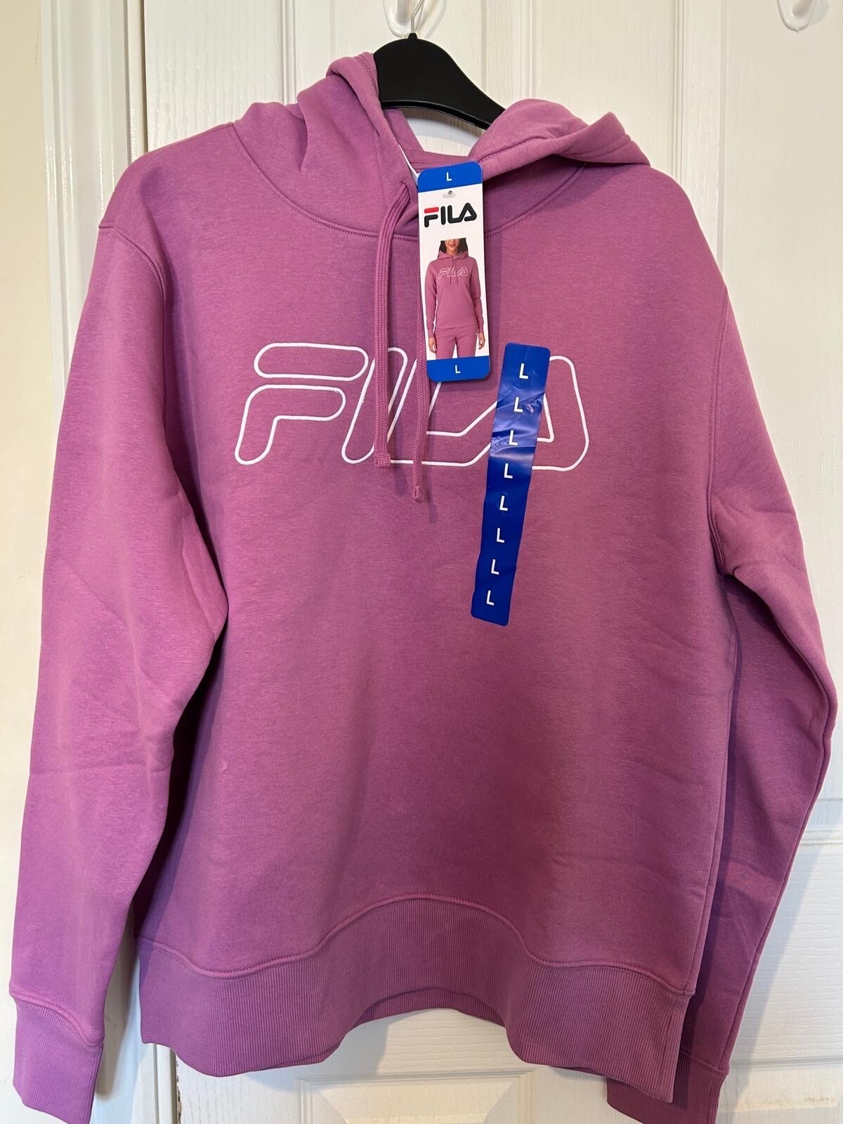 FILA Felpa con cappuccio donna in pile rosa taglia L