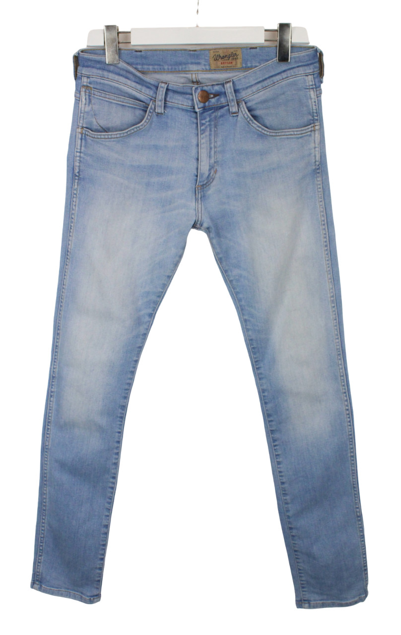 WRANGLER Bryson Jeans Men's W30/L34 Whiskers Light Slim Fit Denim Blue