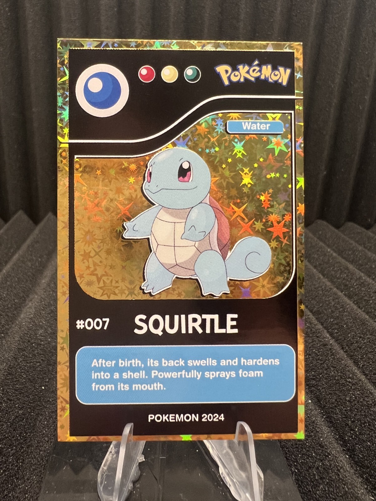 Squirtle #7 - Gold Holo - Pokedex Black Kanto 2024 - Pokemon Card