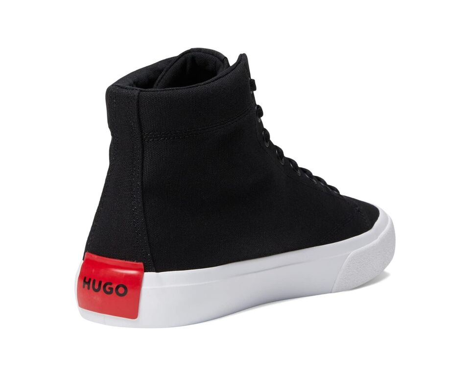 Hugo By Hugo Boss Men’s High Top Canvas Sneakers- Black-Size: 10 -New W ...