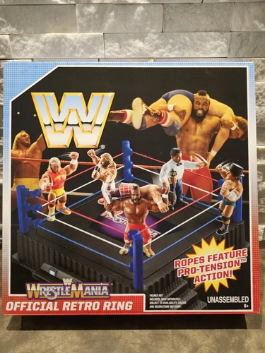 Mattel WWE WWF Wrestling Official Retro Ring WrestleMania