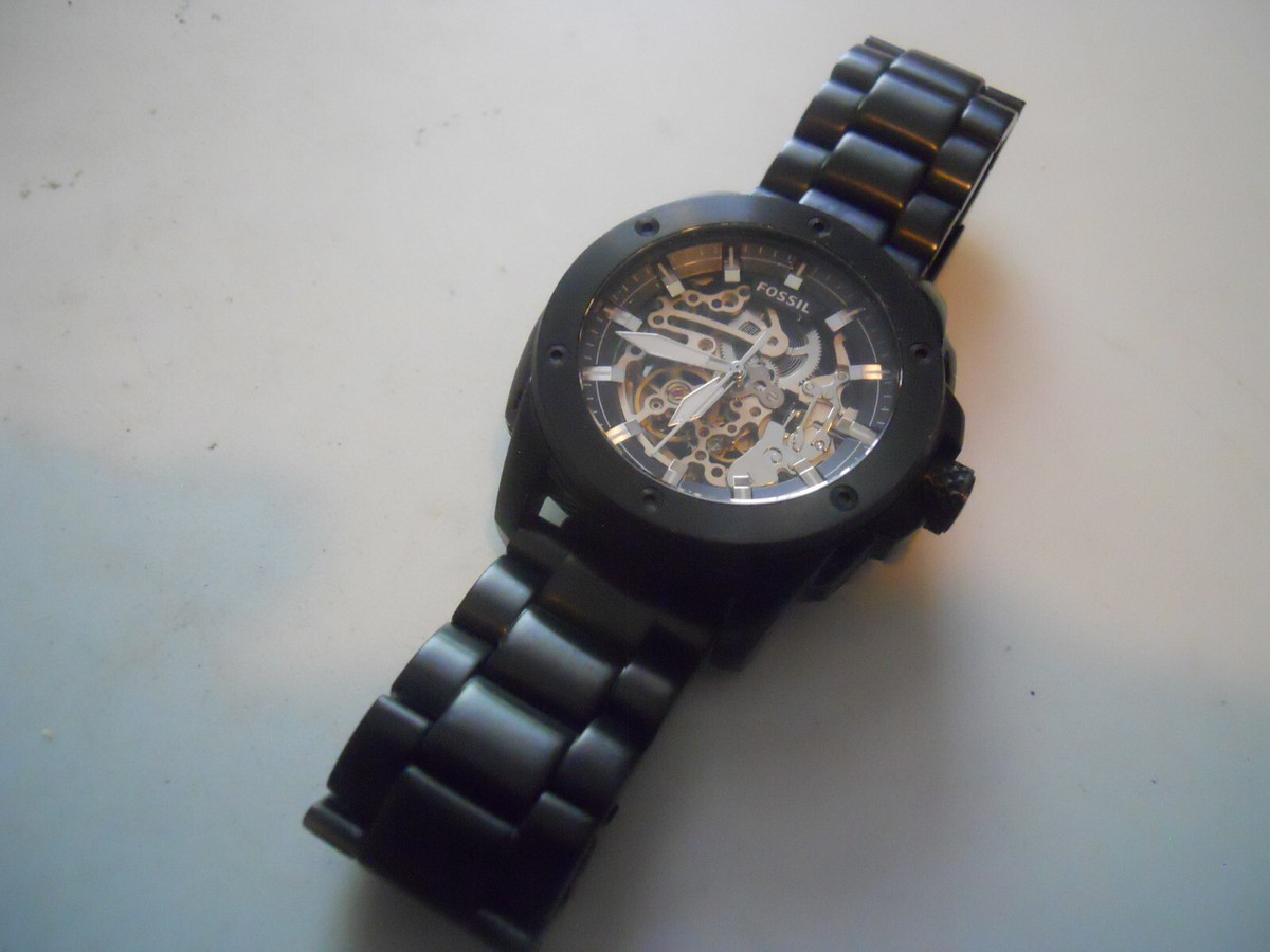 Fossil Automatic Men's Water Resistant,blk metal Steel Analog Used