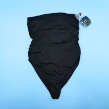 Victorias Secret Small Tankini Black Padded VS Swimsuit Shirt Straps Thong New